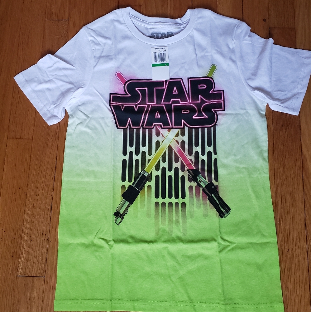 Star Wars Big Boys Lightsabers Ombre T shirt. - Picture 3 of 5